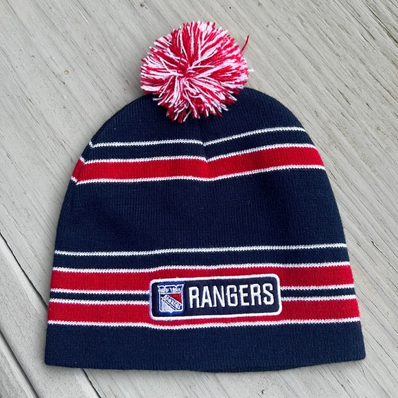 New York Rangers Striped Knit Hat - Picture 1 of 5
